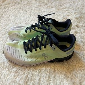 On cloud running shoes.